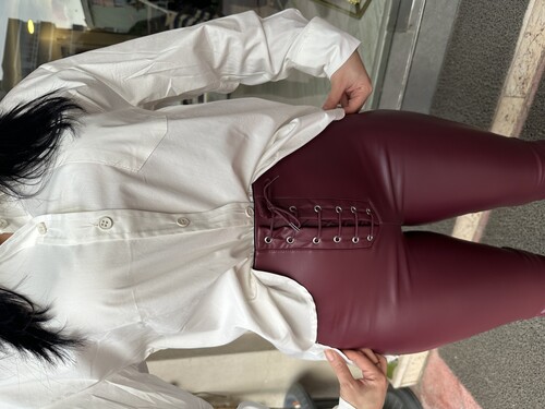 DERİ TAYT ÖNDEN BAĞCIKLI